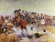Charles M Russell Bronc to Breakfast oil painting picture wholesale